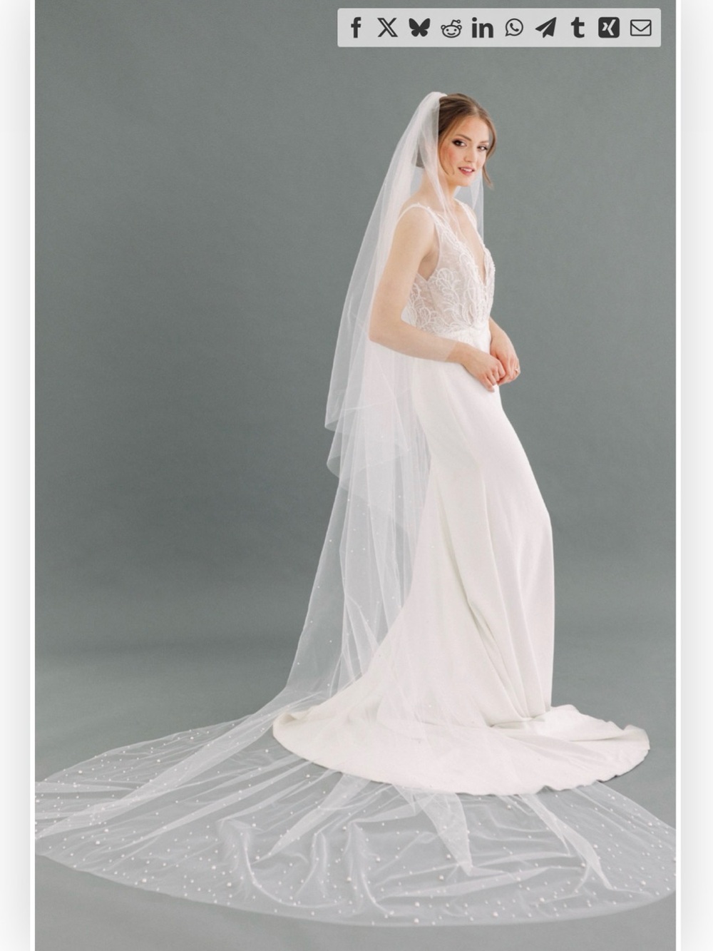 New TONI FEDERICI Pearl Cathedral Veil